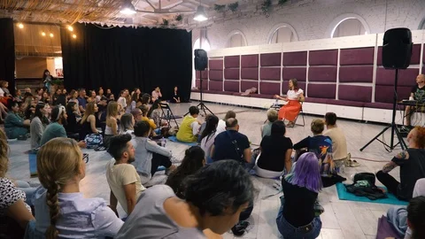 Young bright audience Stock Footage 120887484