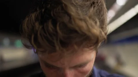 Young british man model in a protective medical mask, against the background of Stock Footage 140597735
