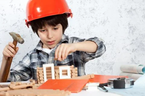 Young builder Foto stock