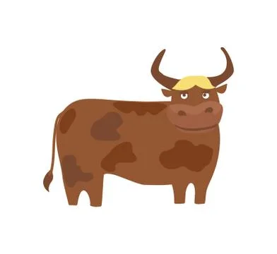 Young bull hand drawn vector illustration Stock Illustration