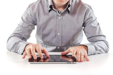 Young  business man executive using a digital pc tablet Foto stock
