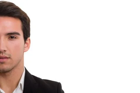 Young business man posing isolated over white background Stock Photos