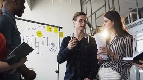 Young business people during work day in the office. Stock Footage 108412876