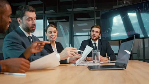 Young business people working using technology in the office Stock Footage 171956381
