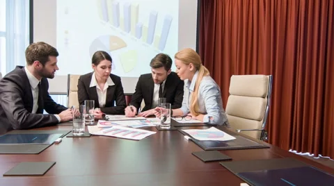 Young business professionals at the meeting Stock Footage