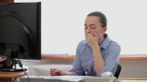 Young business woman overwhelmed by too much paperwork HD Stock Footage