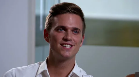 Young Businessman being interviewed Stock Footage 41393632