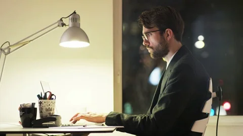 Young Businessman Cannot Believe in What He Has Read Stock Footage 70917910