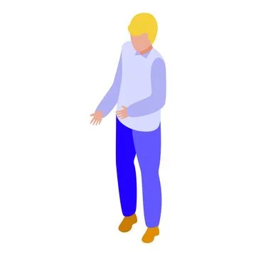 Young businessman explaining something with hands isometric icon 스톡 일러스트