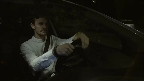 Young Businessman Gearing Up While Driving Straight Stock Footage 78641382
