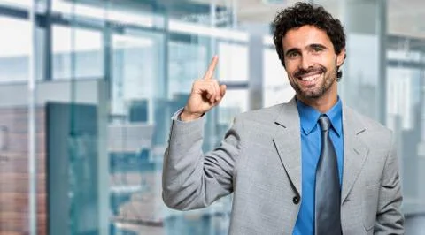 Young businessman having the solution Stock Photos