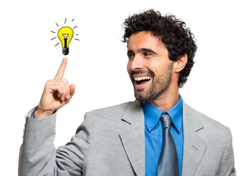 Young businessman having the solution Stock Photos