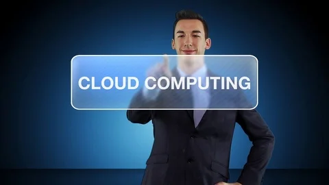 Young Businessman Knows Cloud Computing Is The Way To Go Stock Footage 72484754