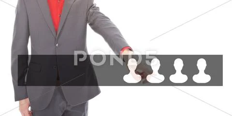 Young businessman with network isolated on white background Stock Photos
