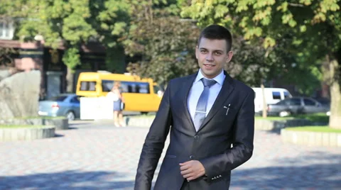 Young businessman points toward camera with his hand Video stock 54088861