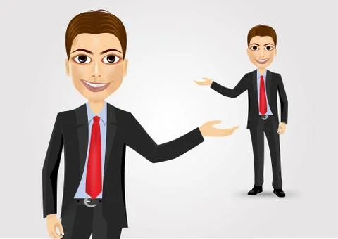 Young businessman showing something 스톡 일러스트