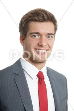Young businessman smiling Stock Photos