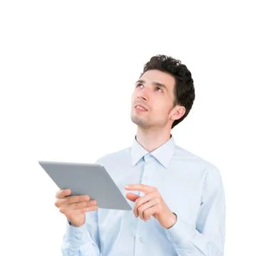 Young businessman with tablet computer Stock Photos