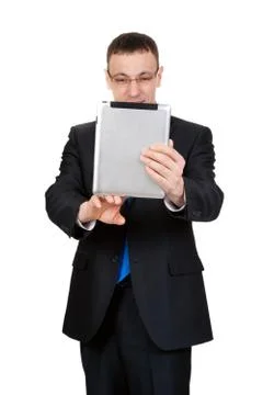 Young businessman with a tablet pc Stock Photos