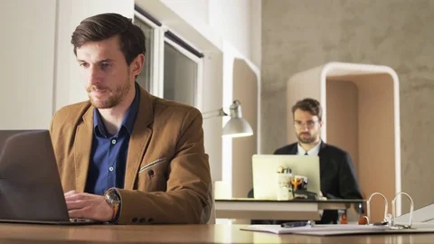 Young Businessman Tired During Work Stock Footage 70918442