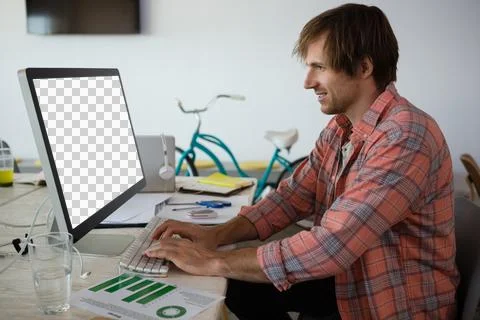 Young businessman using computer 스톡 사진
