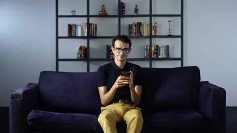 Young businessman using Laptop computer online shopping working from home Stock Footage 93276742