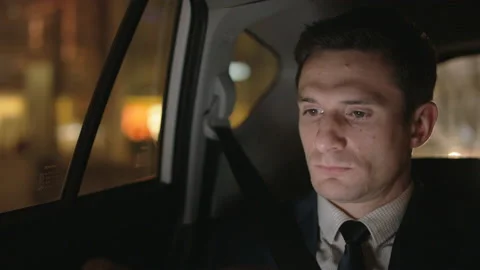 Young Businessman Using a Mobile in the Car Stock Footage 116617031