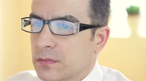 Young businessman working on computer Stock Footage 61341777