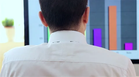 Young businessman working at the computer Stock Footage 61342361