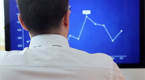 Young businessman working at the computer Video stock 61342372