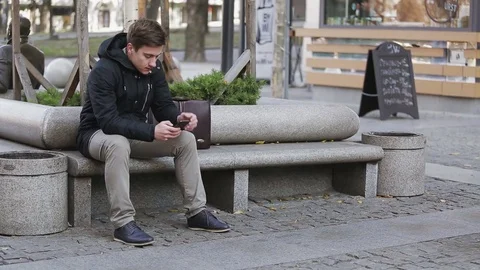 Young businessman in working drab routine. Depressed Man Stock Footage 73038288