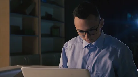 A young businessman working on a project, difficulties in working Stock Footage 98303972