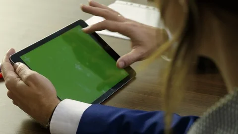 Young businessman working on a tablet. Stock Footage 101973784