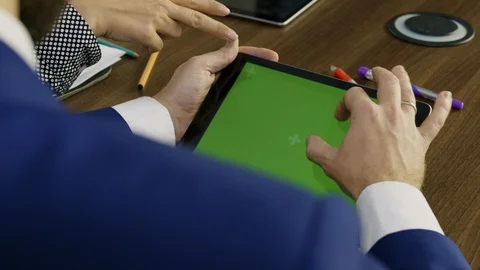 Young businessman working on a tablet. Video stock 101980413