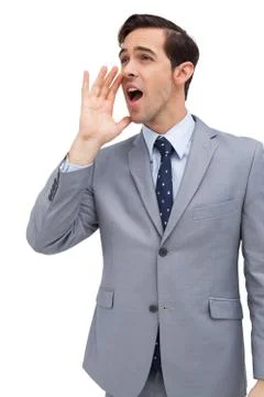 Young businessman yelling Stock Photos