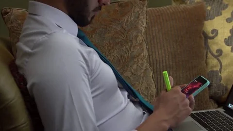 Young businiess man lay down Stock Footage 69236177