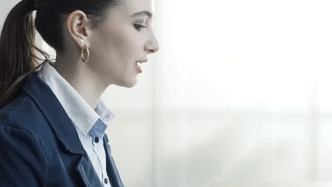 Young candidate having a job interview in a corporate office Stock Footage 108421086