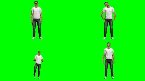 Young casual man guy is falling stumbling dropping and crying on green screen Stock Footage 328634177