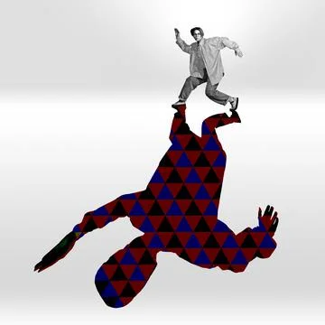 Young caucasian dancer isolated on studio background with shadow, modern artwork Stock Photos