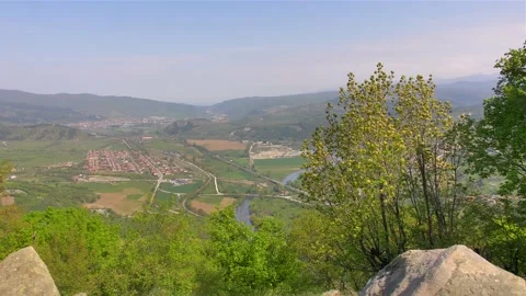 Young caucasian guy going oh a hike adventure. Male model trekking on mountain Stock Footage 132953365