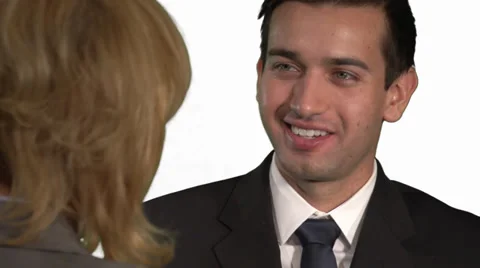 A young caucasian man in an interview Stock Footage 34663228