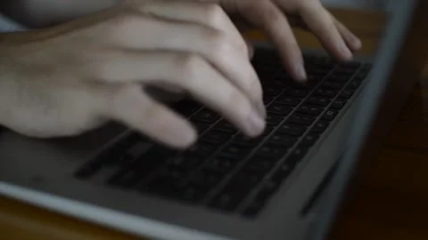 Young caucasian man type on notebook laptop in night. 스톡 동영상 240906198