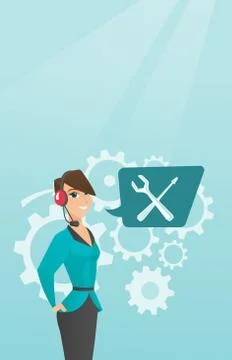 Young caucasian technical support operator. Stock Illustration