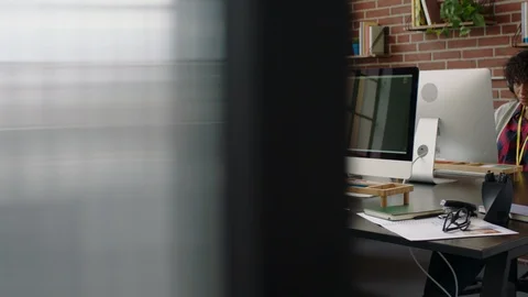 Young caucasian woman programmer coding network security software for startup Stock Footage 96903384