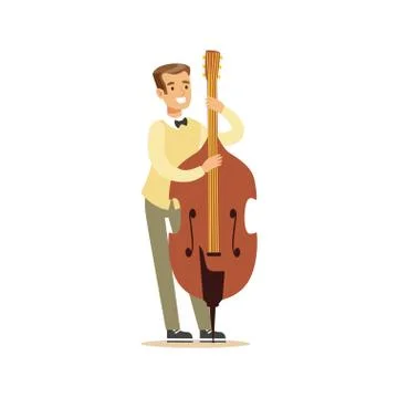 Young cellist playing cello vector Illustration Stock Illustration