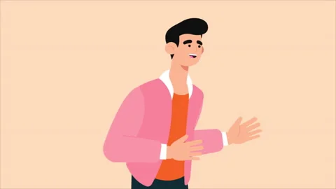 Young Character Man Talking About Business Stock Footage 232812065