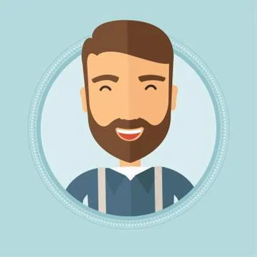 Young cheerful man laughing vector illustration Stock Illustration