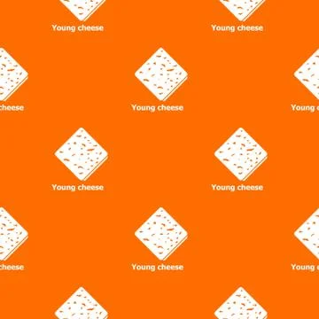Young cheese pattern vector orange Stock Illustration