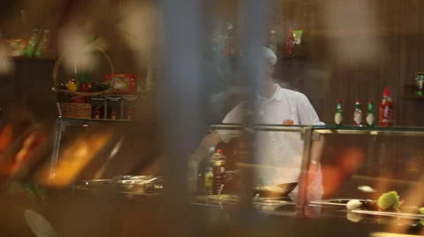 Young chef in the cafe Video stock 59869935