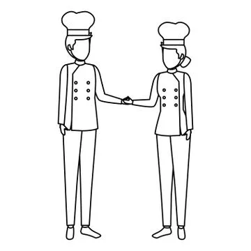 Young chef couple avatars characters Ilustração Stock